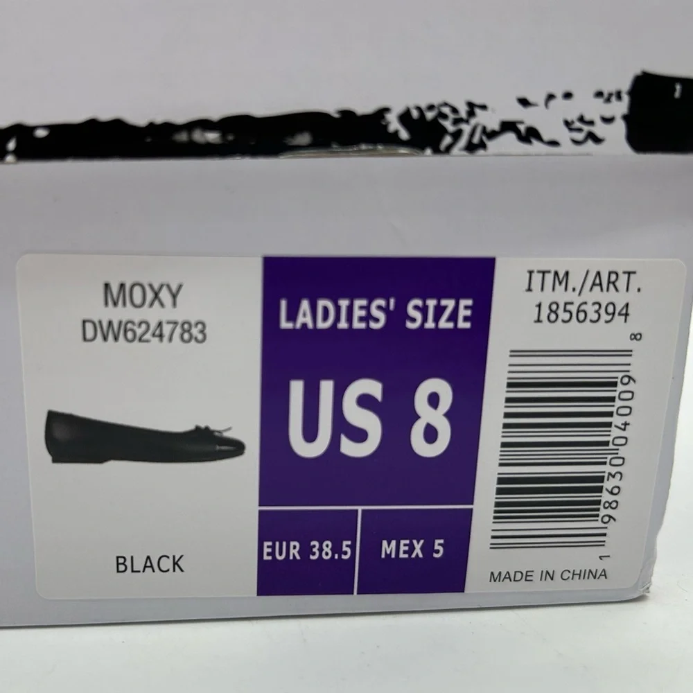 DV by Dolce Vita Moxy Black Vegan Ballet Flats Bow Detail | Women’s Size 8 NWB